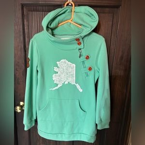 Alaska chicks long cozy hoodie small mint